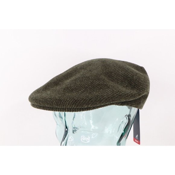 NOS Vintage 90s Streetwear Kangol Spell Out Corduroy Newsboy Cabbie Hat Cap L